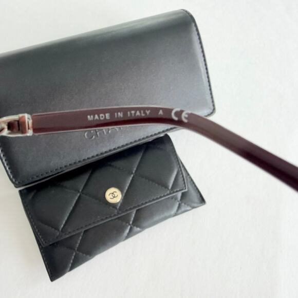 Chanel Butterfly Sunglasses & Chain Gunmetal Burgundy Pink 4274-Q Luxury $1695 main image 13